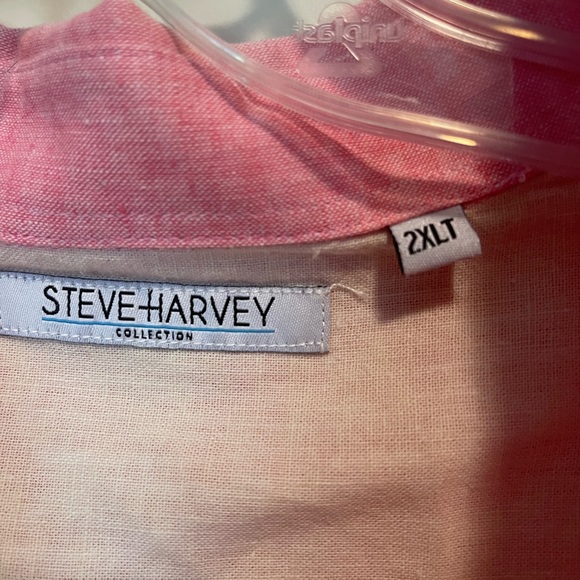 Mens Linen Blend shirt  Steve Harvey Shirt. 2XLT - Picture 2 of 3